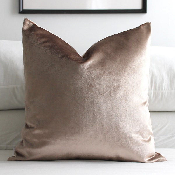 Latte Velvet Pillow Covers 26 Colors, Cream, Beige Bedroom Decor, Headboard Cushion, All Sizes, Luxury Throw Pillow, Decorative Home