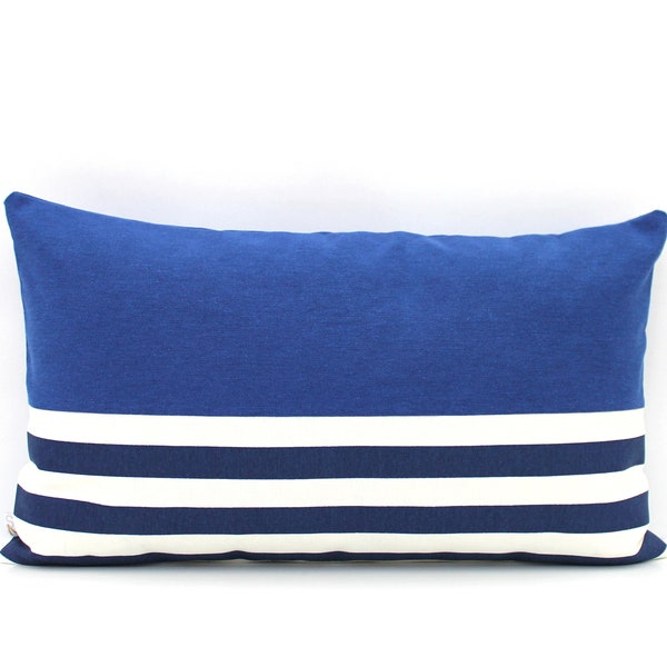 Dark Cobalt and Navy Blue Colorblock Pillow Covers ALL SIZES, Home gifts for you