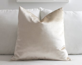 Ivory Pillow Covers, Premium Velvet Cushion, Cream Bedroom Decor, Headboard, Armchair, All Sizes, Luxury Throw Pillows, Decorative Home