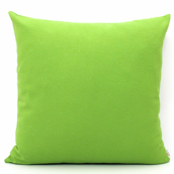 Bright Green Cotton Pillow Covers - All Sizes, Home gifts for you