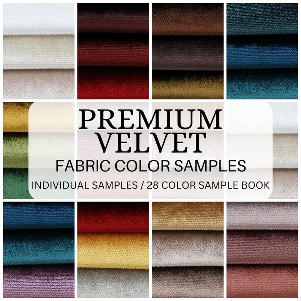 Velvet Color Swatches / Sample Book, 28 Swatches for Premium Velvet Pillow Covers by SNdsigns