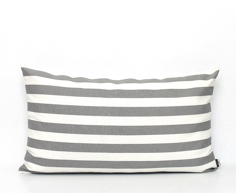 Grey and White Striped Pillow Cover All Sizes Home Gifts for Etsy