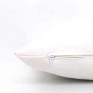 May include: White pillow cover with a zipper closure.