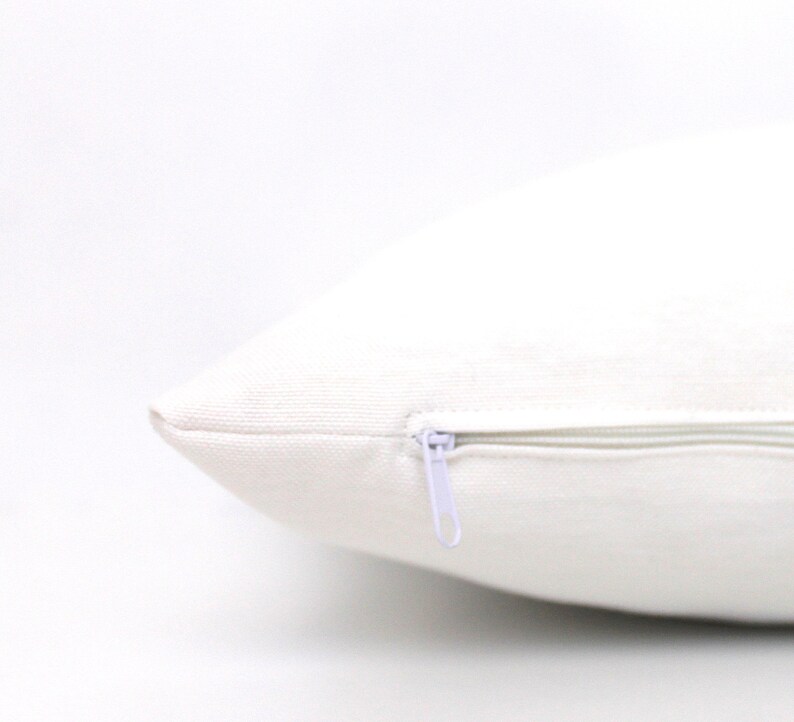 May include: White pillow cover with a zipper closure.