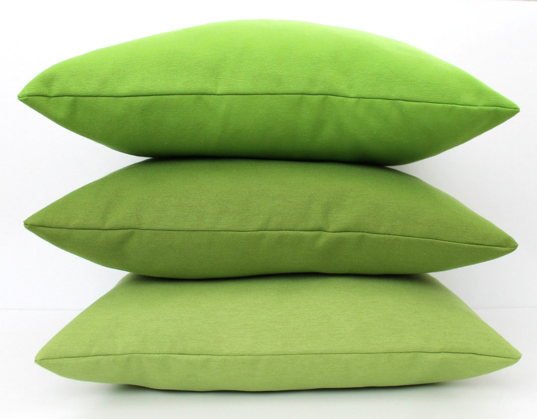 Solid Green Pillow Covers All Sizes, Chartreuse, Apple, Grass Green