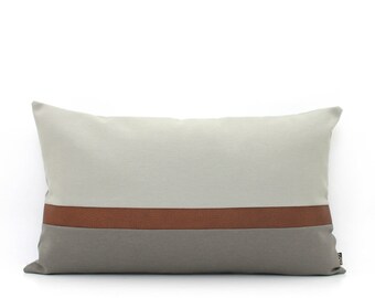 grey leather throw pillows