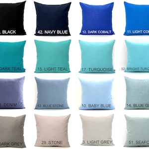 Solid cotton pillow cover in multiple colors, minimalist throw cushion for sofa, bed, and modern home decor styling