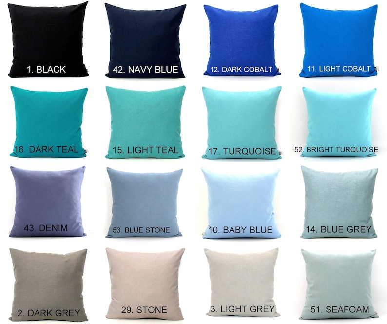 Solid cotton pillow cover in multiple colors, minimalist throw cushion for sofa, bed, and modern home decor styling