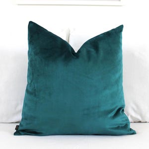 Deep Teal Velvet Pillow Cover | Patina Blue Green Cushion | Luxury Jewel Tone Lumbar & Square