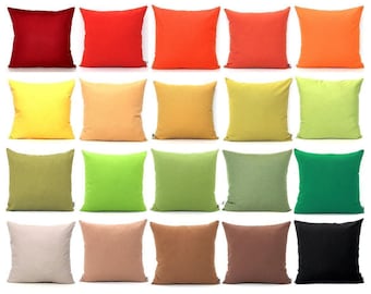 Solid Cotton Pillow Cover – Custom Colors & Sizes – Throw Pillow Cover – Sofa Cushion – Modern Home Decor