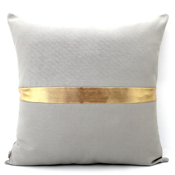 Grey Gold Pillow Etsy