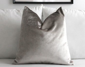 SHINY - Silver Velvet Pillow Covers 26 Colors, Premium Bedroom Decor, Headboard Cushion, All Sizes, Luxury Throw Pillow, Decorative Home