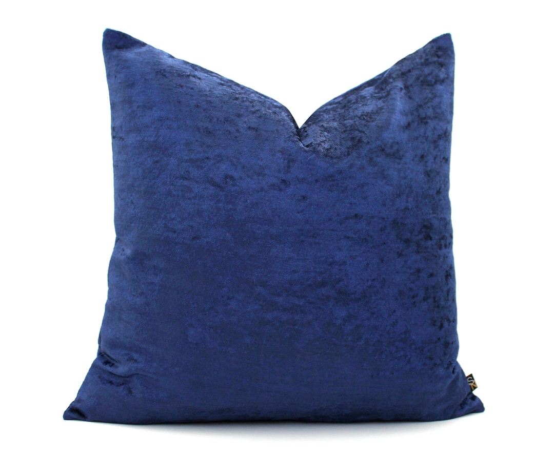 Navy Blue Velvet Pillow Covers All Sizes Custom Made Soft Etsy