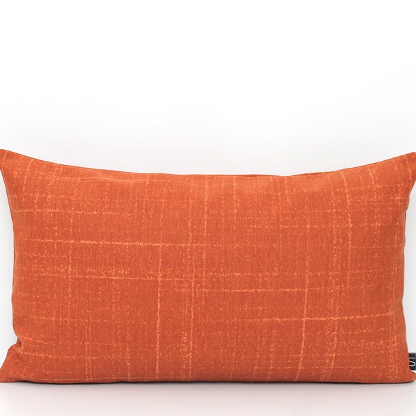 Burnt Orange Linen look Lumbar Pillow Covers - All Sizes - Modern Pillow - Print Throw Pillow - Boho Throw Pillow, Home gifts for you