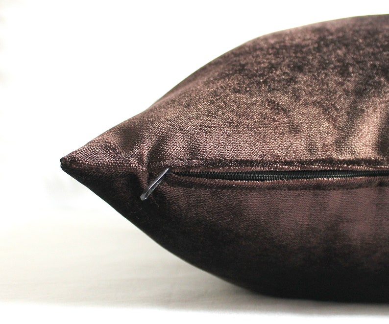 Chocolate Brown Velvet Lumbar Pillow Cover Extra Long Etsy