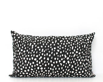 Black and White Spots Pillow Cover: Heavy Duty Cotton Cushion