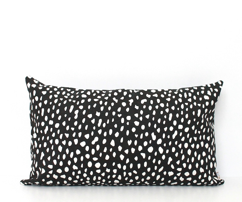 Black and White Spots Lumbar Pillow Cover ALL SIZES Print Etsy