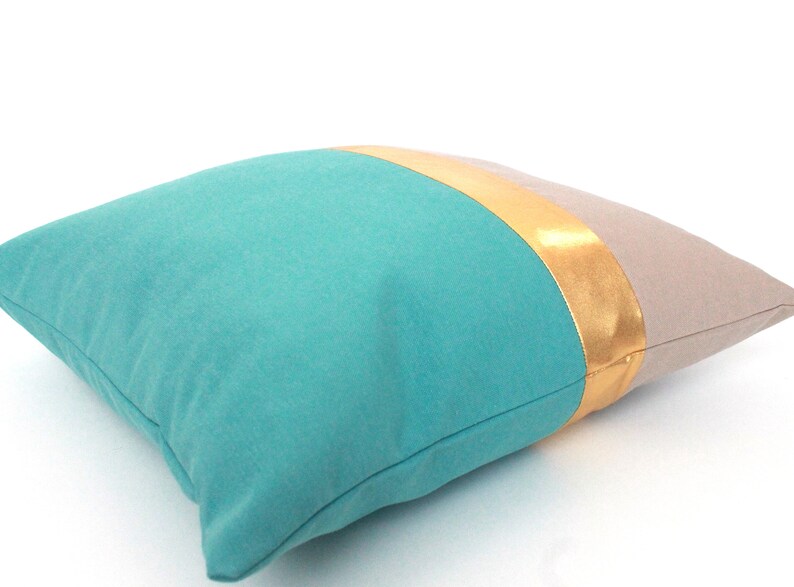 Turquoise Pillow Beige Cushion Gold Pillows Stone Pillow Etsy