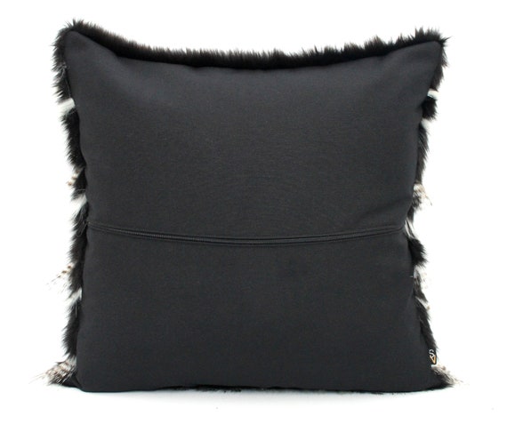 Black and white fur pillows hotsell