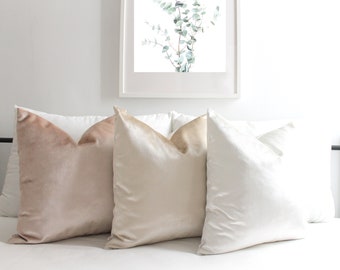 Velvet Pillow Covers , Rich Textured Bedroom Decor, Headboard Cushion, Armchair, All Sizes, Luxury Throw Pillows, Decorative Home