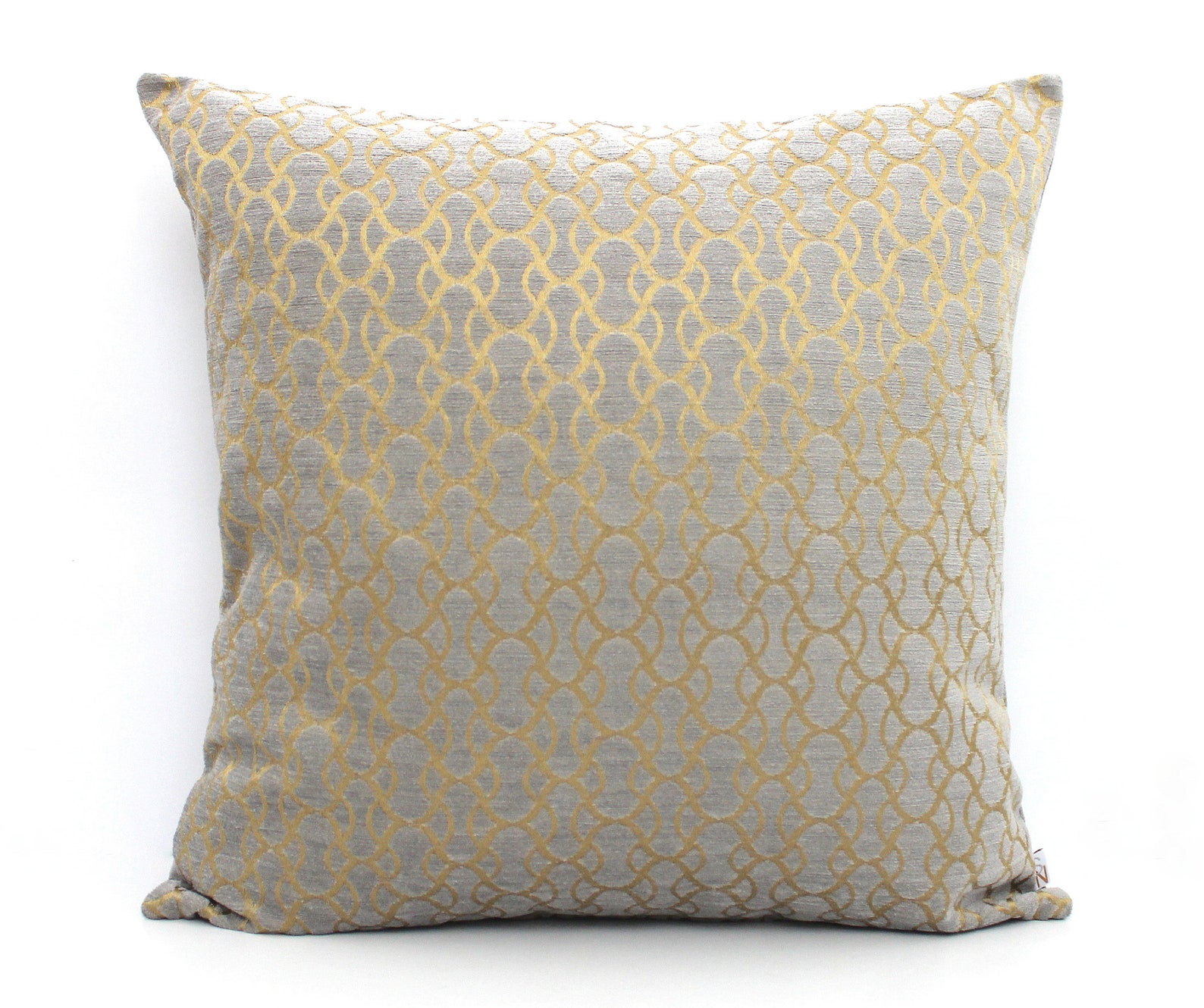 Grey and Gold Throw Pillow Cover Woven High End Metallic Etsy