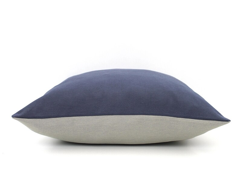 Denim Blue and Light Grey Decorative Pillow Covers All Sizes Etsy