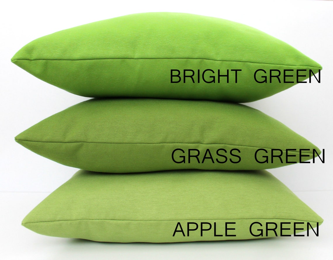 Bright Green Cotton Pillow Covers All Sizes Home Gifts for Etsy