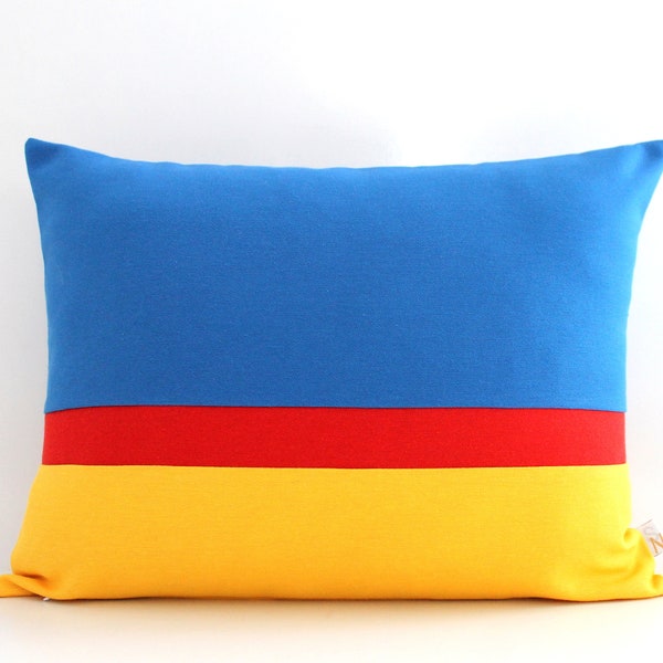 Blue Yellow Pillow Etsy