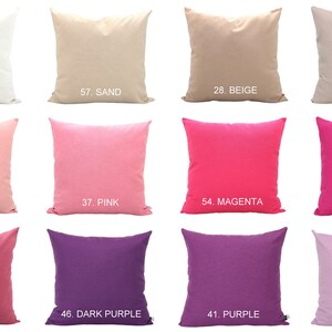 Fabric Colour Samples Request for Solid Throw Pillows by SNdsigns on Etsy, Home gifts for you image 5