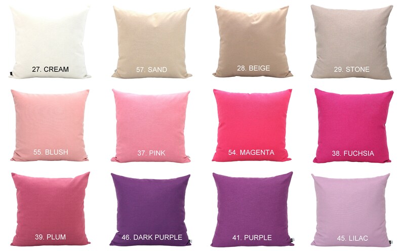 Fabric Colour Samples Request for Solid Throw Pillows by SNdsigns on Etsy, Home gifts for you image 5