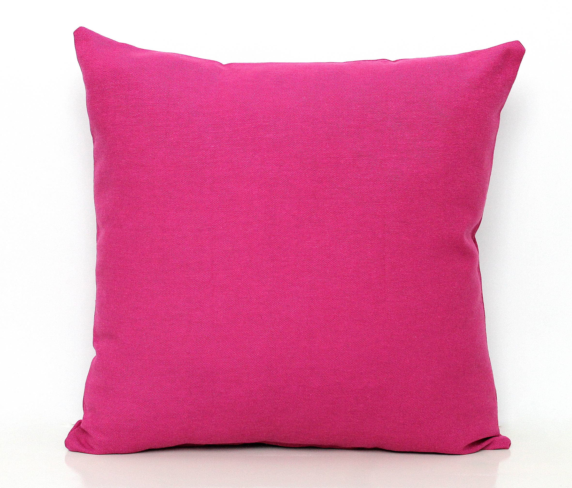 Fuchsia Pink Pillow Cover Cotton Throw Decor All Sizes Etsy