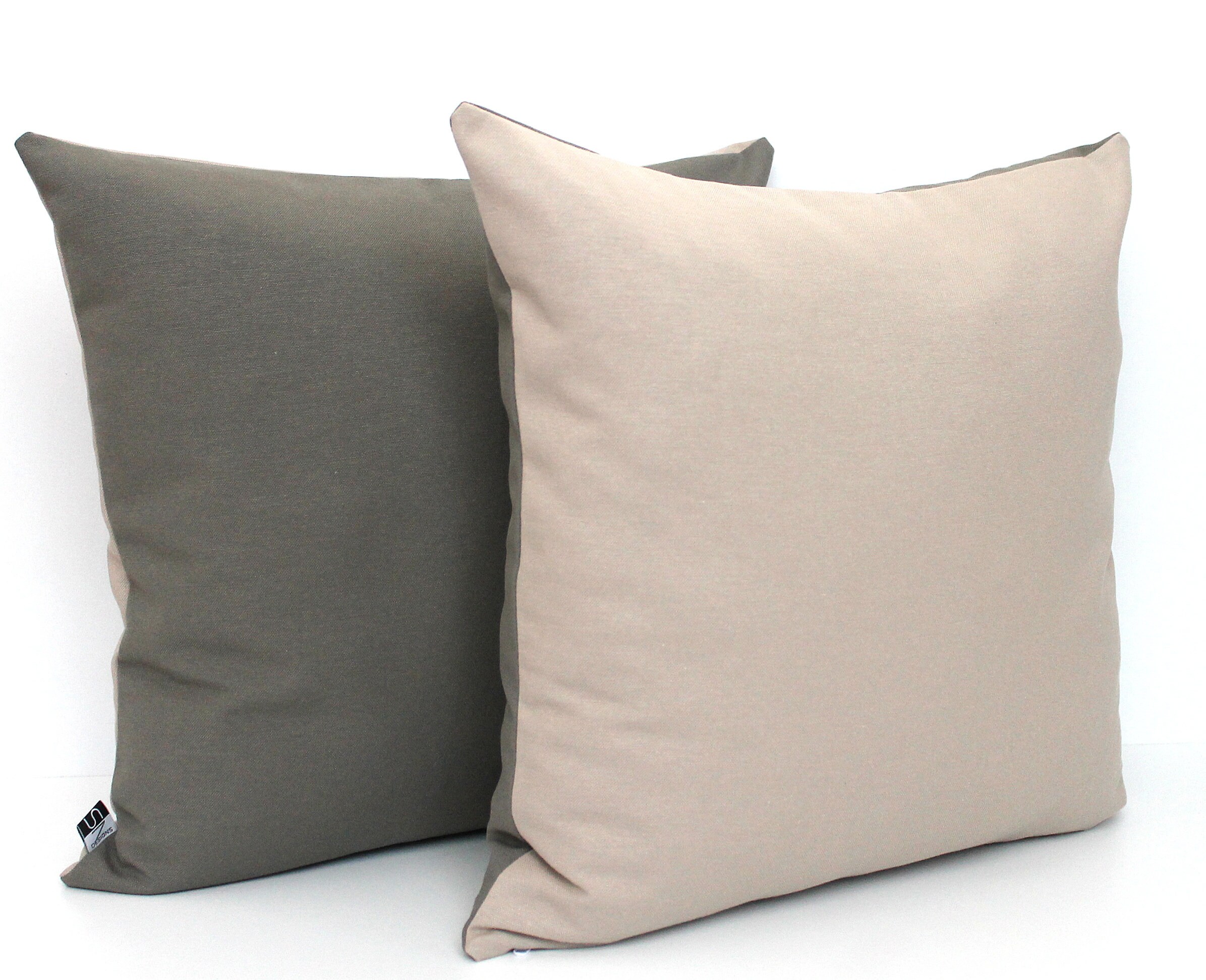 Grey and Beige Pillow Cover Two Tone Industrial Pillow Cream Etsy