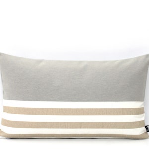 Light Grey, Beige and White Pillow Cover, ALL SIZES Gray, Colorblock Cushions, Stone Stripe, Fall Throw Pillows, Minimal Lumbar, Modern