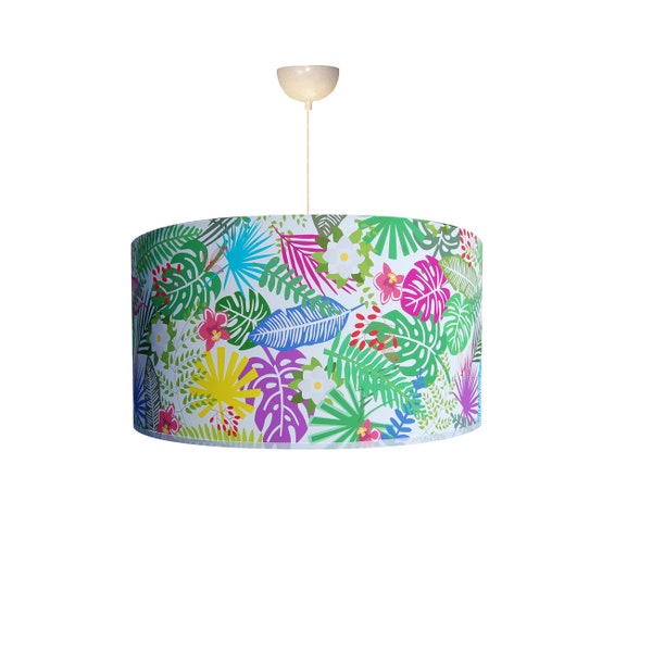 Luminaire, abat-jour, suspension, motif exotic