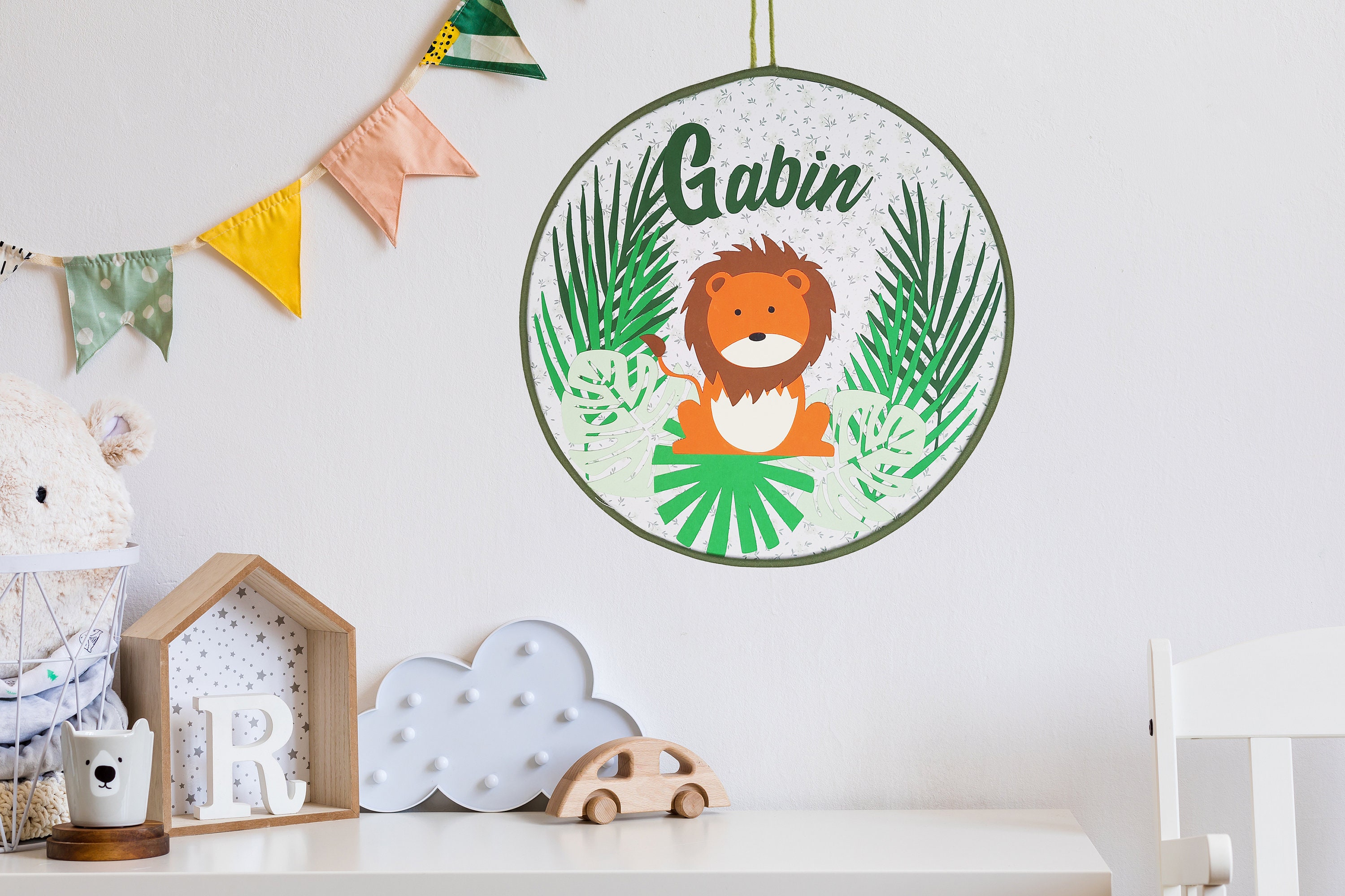 Cadre déco les animaux rigolos de la jungle - tableau décoratif pour enfant