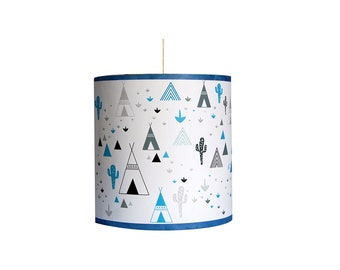 Suspension enfant "Dans mon tipi en bleu"