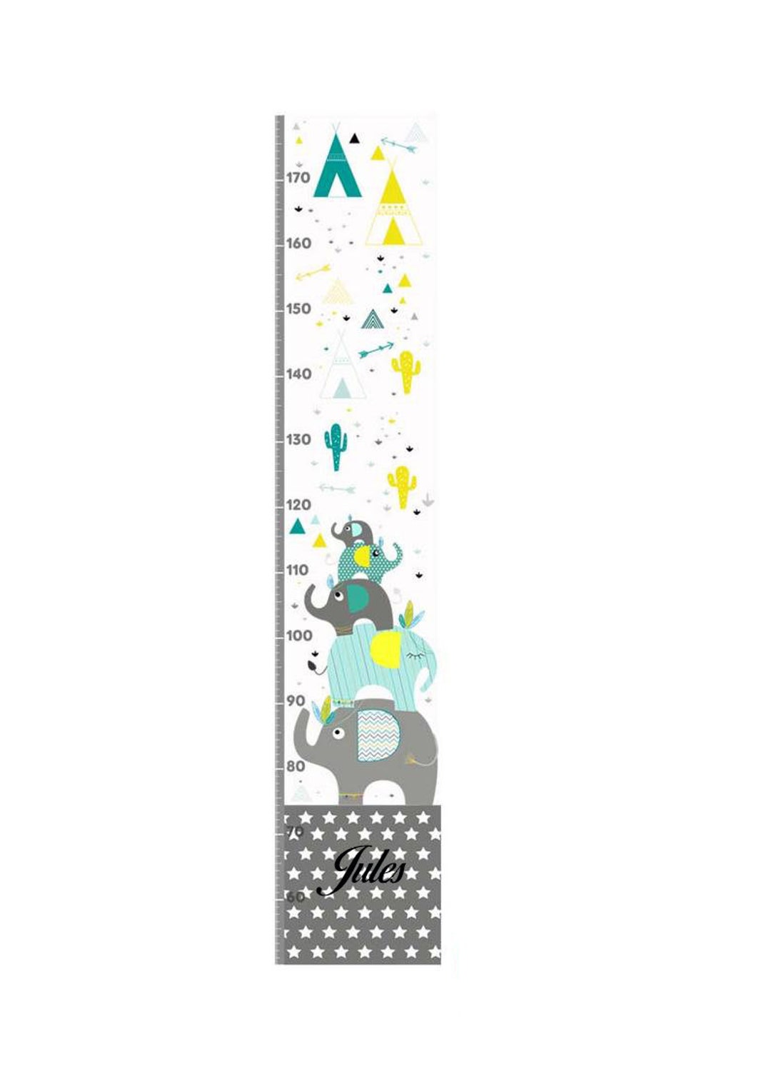 Toise Murale Enfant Toile - Règle De Taille Garçon Fille Avec Marqueur, Décoration Chambre Bébé Durable