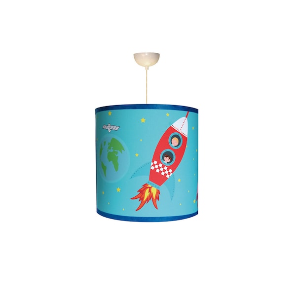 Luminaire enfant Suspension garçon " Tous dans l'espace "