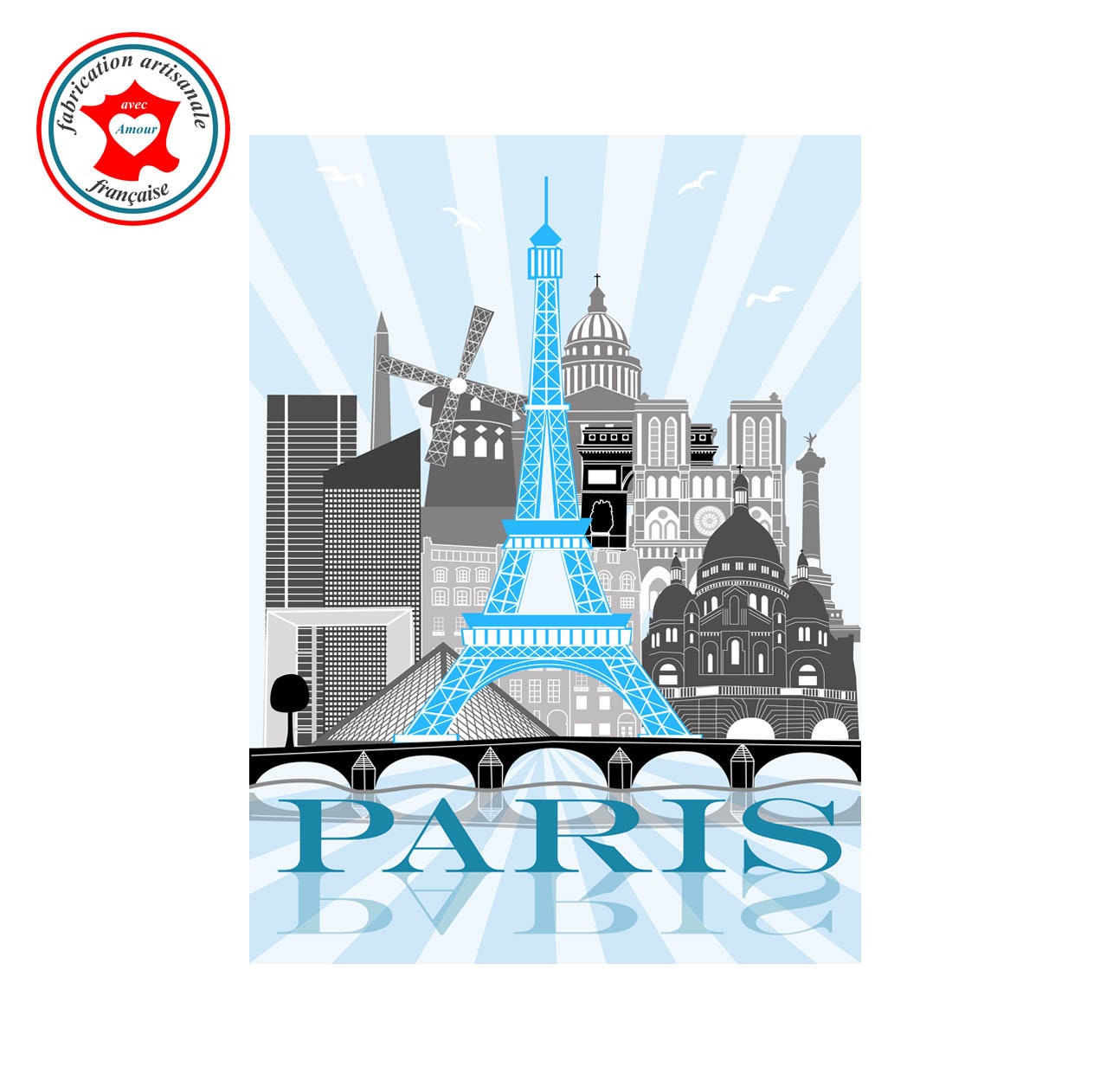 Tableau Enfant, Affiche Chambre Poster Garçon Paris, Tableau Mural Garçon, Tour Eiffel, Paris