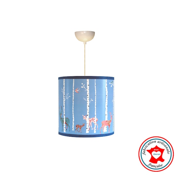 Luminaire enfant Suspension "Forêt de bouleau et animaux liberty"