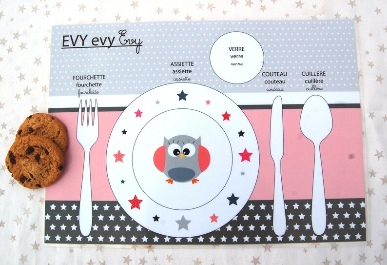Set de table pédagogique set de table enfant thème hiboux - Etsy France