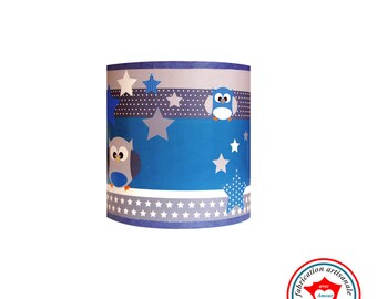 Luminaire enfant Applique " Les Hiboux voient la vie en bleu "