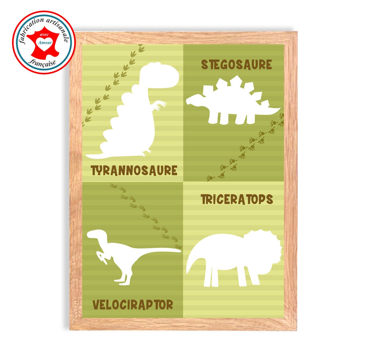 Tableau Garçon, Thème Dinosaures, Affiche Chambre Poster Tableau Mural Dinosaure