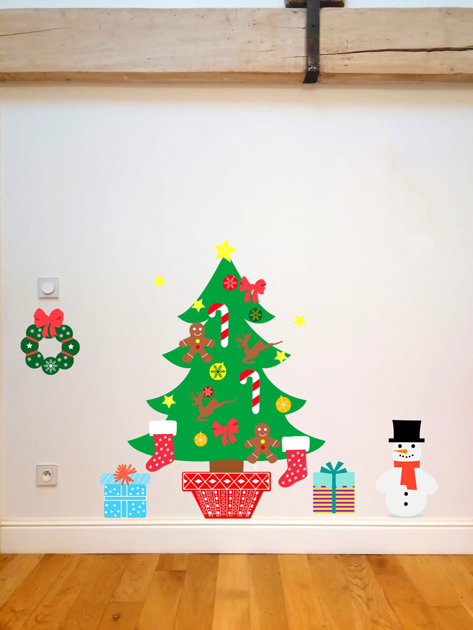 Christmas tree on on sale wall idea
