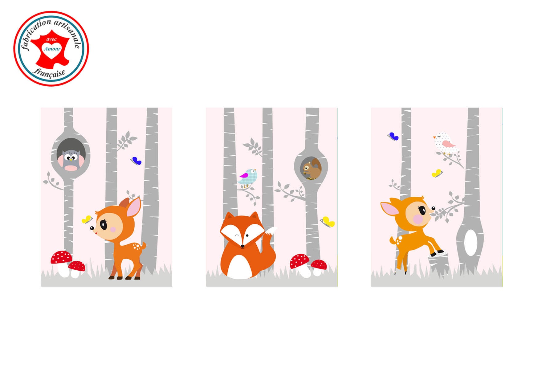 Tableau Enfant, Affiche Chambre Fille, Poster Tableau Mural Décoration Déco Renard