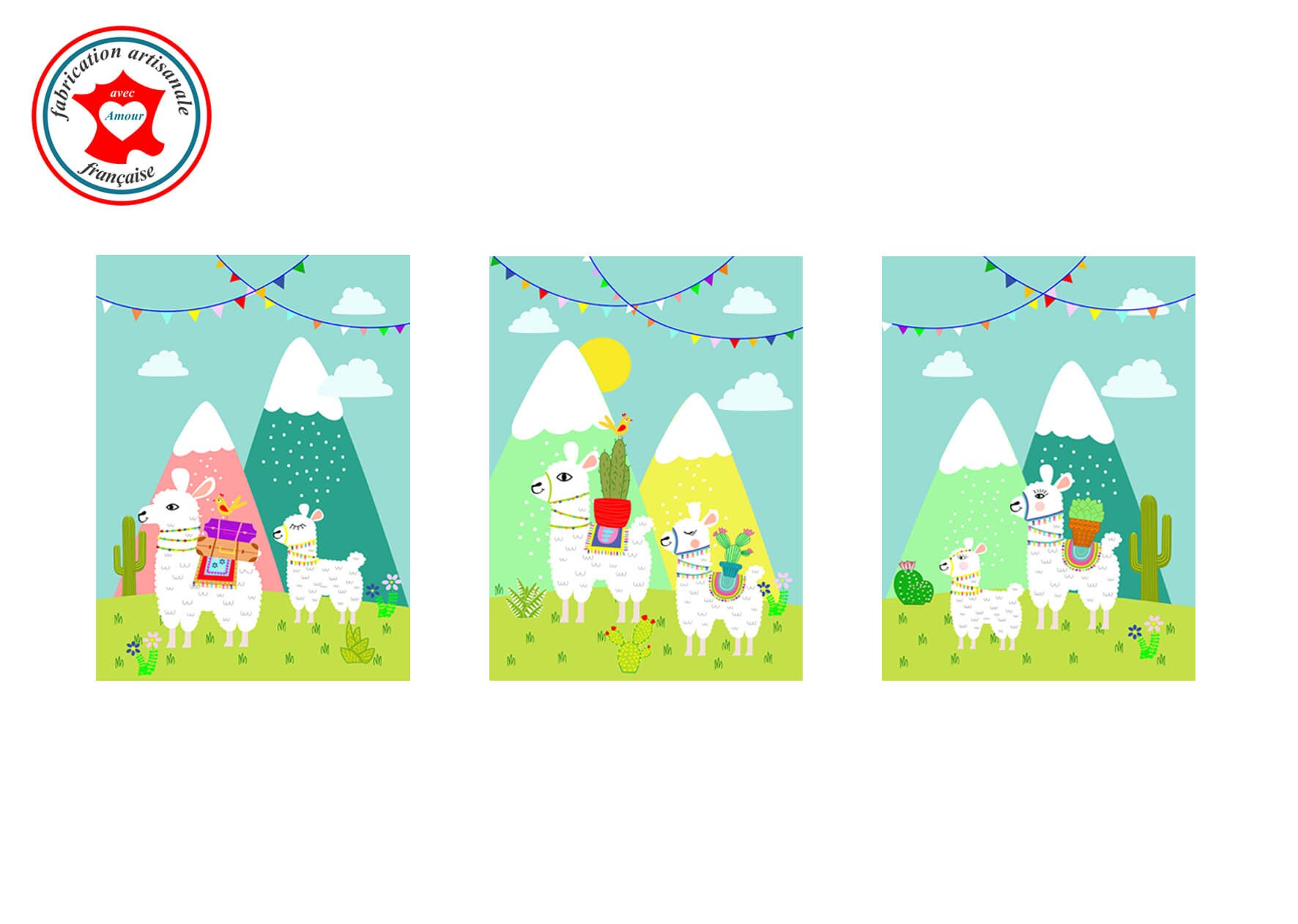 Tableau Enfant, Affiche Chambre Poster Tableau Mural Décoration Déco Lama