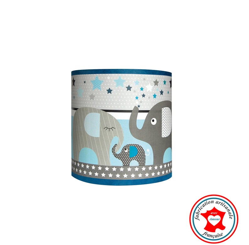 Luminaire enfant Applique Le défilé des éléphants bleu image 1