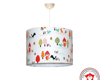 Suspension enfant "Le petit chaperon rouge", abat-jour enfant, lampe enfant, luminaire chambre enfant