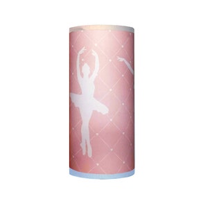 Lampe de chevet fille, motif danseuses, tons rose et gris. image 1