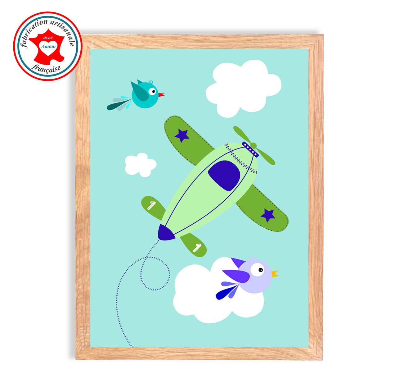 Tableau Enfant, Thème Les Avions, Affiche Chambre Poster Garçon, Tableau Mural Garçon